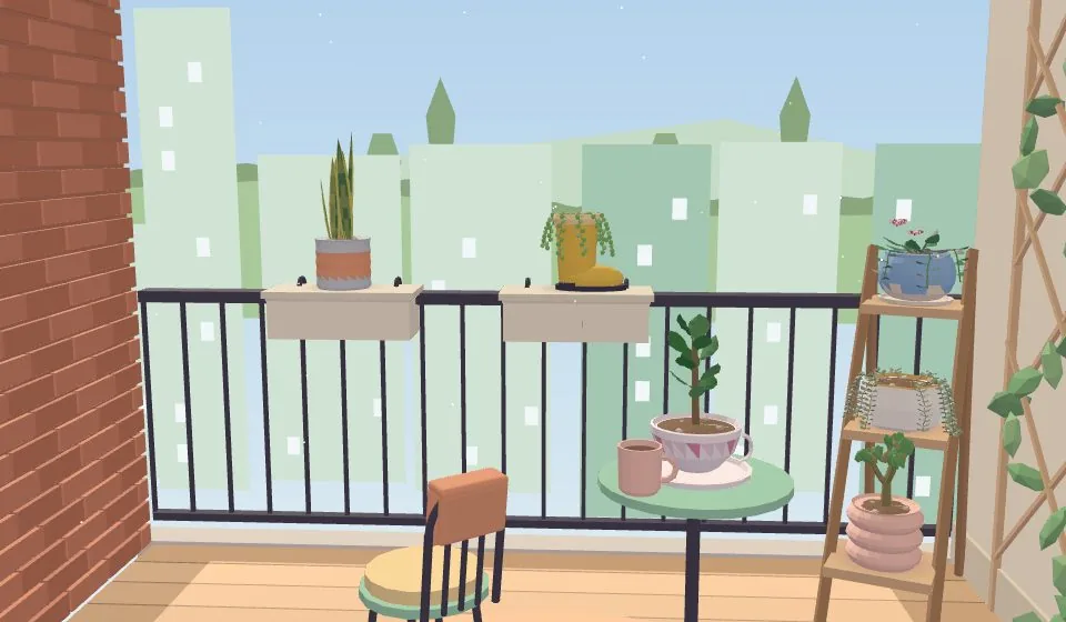 Apartment porch above the city